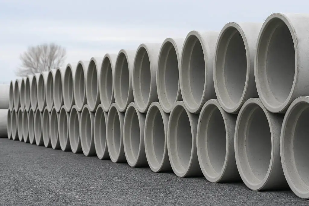 Durable RCC pipes ideal for drainage, irrigation, and sewage systems, available in multiple diameters and lengths.